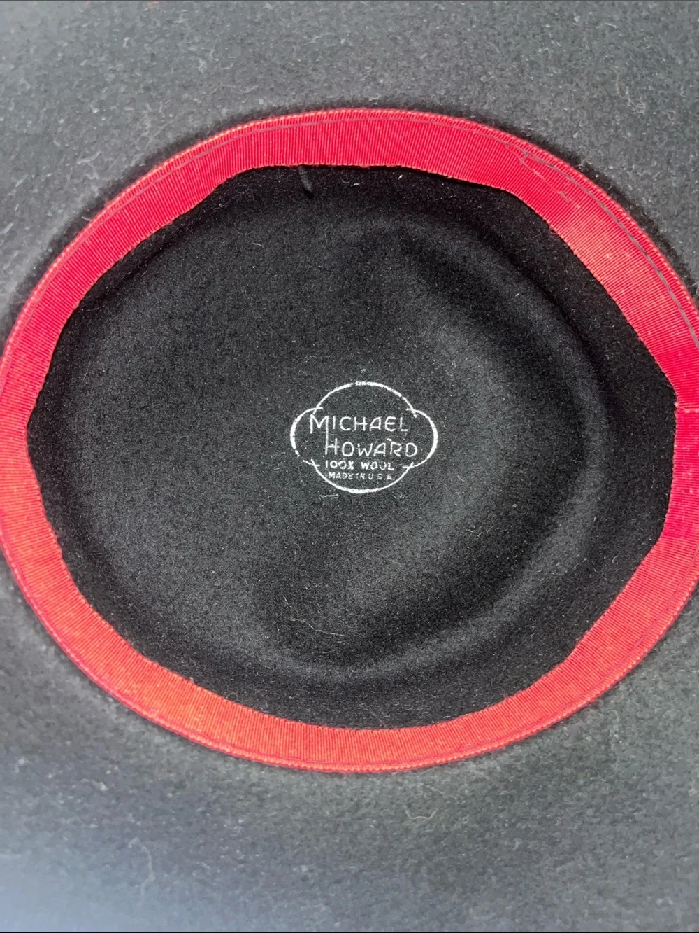 Michael Howard’s 100% Wool Black Wide-Brim Hat with Satin Ribbon